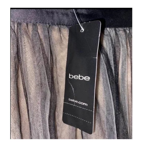 Bebe 5 Layer Skirt NWT Lace Raw Hem Ruffle Skirt With Cream Underlay Size 6 - Picture 4 of 7